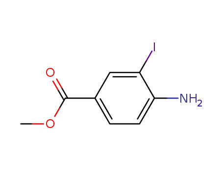 Molecular Structure of 19718-49-1 (Methyl 4-amino-3-iodobenzoate)