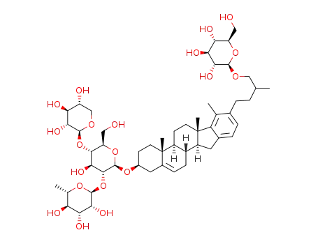 3β-O-α-L-rhamnopyranosyl-(1→2)-[β-D-xylopyranosyl-(1→4)]-β-D-glucopyranosyl-homo-aro-cholest-5-ene-26-O-β-D-glucopyranoside