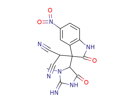 2-(5-nitro-3-(2-imino-3-methyl-5-oxoimidazolidin-4-yl)-2-oxoindolin-3-yl)malononitrile