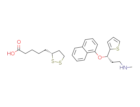 (S)-N-methyl-3-(naphthalen-1-yloxy)-3-(thiophen-2-yl)propan-1-aminium (R)-5-(1,2-dithiolan-3-yl)pentanoate