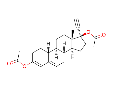 Molecular Structure of 2205-78-9 (19-Nor-17-alpha-pregna-3,5-dien-20-yne-3,17-diol, diacetate)