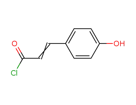 Molecular Structure of 52820-26-5 (2-Propenoyl chloride, 3-(4-hydroxyphenyl)-)