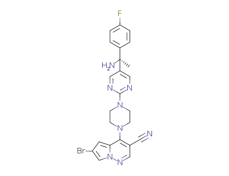 (S)-4-(4-(5-(1-amino-1-(4-fluorophenyl)ethyl)pyrimidin-2-yl)piperazin-1-yl)-6-bromopyrrolo[1,2-b]pyridazine-3-carbonitrile
