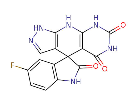 5-fluoro-1',9'-dihydrospiro[indoline-3,4'-pyrazolo[4',3':5,6]pyrido[2,3-d]pyrimidine]-2,5',7'(6'H,8'H)-trione