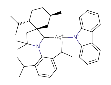 ((5R,6S,9R)-2-(2,6-diisopropylphenyl)-6-isopropyl-3,3,9-trimethyl-2-azaspiro[4.5]decan-1-ylidene)Ag(carbazole)