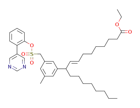 (E)-ethyl 10-(3-methyl-5-(((2-(pyrimidin-5-yl)phenoxy)sulfonyl)methyl)phenyl)octadec-8-enoate