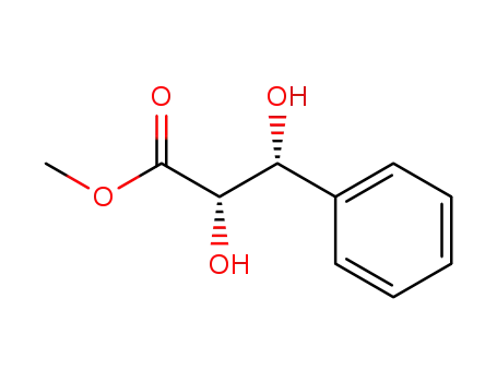 Molecular Structure of 124649-67-8 (METHYL (2S,3R)-(-)-2,3-DIHYDROXY-3-PHENYLPROPIONATE)