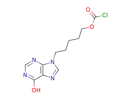 Molecular Structure of 114153-81-0 (Carbonochloridic acid, 5-(1,6-dihydro-6-oxo-9H-purin-9-yl)pentyl ester)
