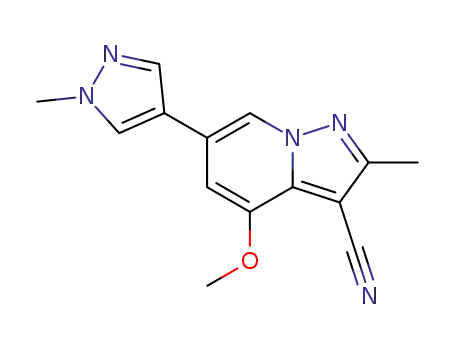 4-methoxy-2-methyl-6-(1-methyl-1H-pyrazol-4-yl)pyrazolo[1,5-a]pyridine-3-carbonitrile
