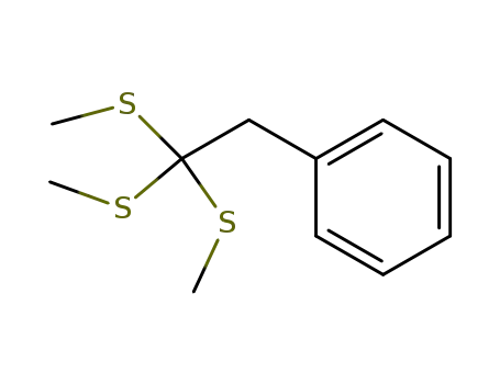 Molecular Structure of 83994-44-9 (Benzene, [2,2,2-tris(methylthio)ethyl]-)