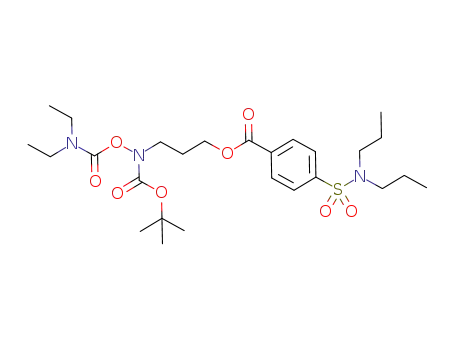 3-((tert-butoxycarbonyl)((diethylcarbamoyl)oxy)amino)propyl 4-(N,N-dipropylsulfamoyl)benzoate