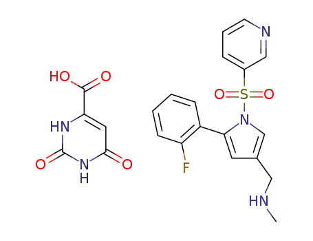 1-[5-(2-fluorophenyl)-1-(pyridin-3-ylsulfonyl)-1H-pyrrol-3-yl]-N-methylmethanamine orotate