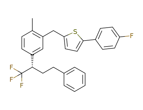 (S)-2-(4-fluorophenyl)-5-(2-methyl-5-(1,1,1-trifluoro-4-phenylbutan-2-yl)benzyl)thiophene