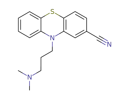 Molecular Structure of 7678-64-0 (10-[3-(dimethylamino)propyl]-10H-phenothiazine-2-carbonitrile)