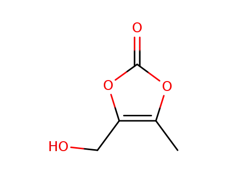 Molecular Structure of 91526-18-0 (4-(hidroximetil)-5-metil-1,3-dioxol-2-ona)
