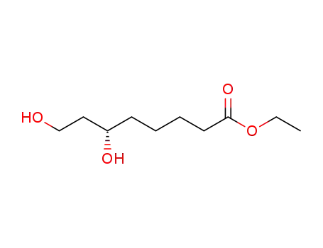 Molecular Structure of 104726-72-9 (Octanoic acid, 6,8-dihydroxy-, ethyl ester, (S)-)