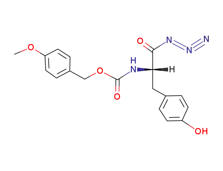 Molecular Structure of 66854-58-8 (Carbamic acid, [2-azido-1-[(4-hydroxyphenyl)methyl]-2-oxoethyl]-,
(4-methoxyphenyl)methyl ester, (S)-)