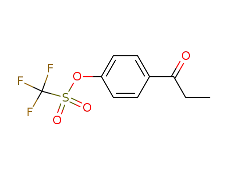 Molecular Structure of 87241-55-2 (Methanesulfonic acid, trifluoro-, 4-(1-oxopropyl)phenyl ester)