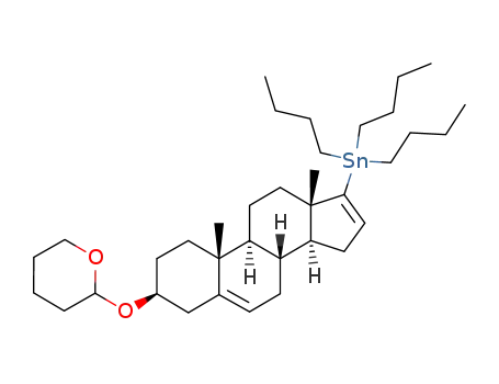 Tributyl-[(3S,8R,9S,10R,13S,14S)-10,13-dimethyl-3-(tetrahydro-pyran-2-yloxy)-2,3,4,7,8,9,10,11,12,13,14,15-dodecahydro-1H-cyclopenta[a]phenanthren-17-yl]-stannane