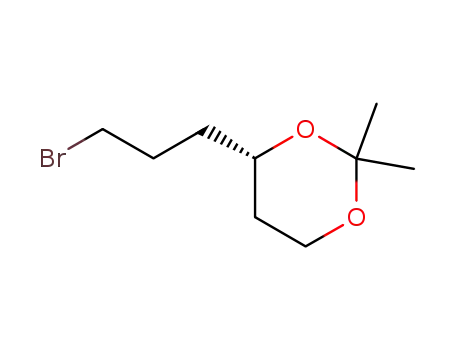 Molecular Structure of 139685-60-2 (1,3-Dioxane, 4-(3-bromopropyl)-2,2-dimethyl-, (S)-)