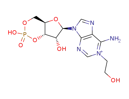 6-Amino-9-((4aR,6R,7R,7aS)-2,7-dihydroxy-2-oxo-tetrahydro-2λ5-furo[3,2-d][1,3,2]dioxaphosphinin-6-yl)-1-(2-hydroxy-ethyl)-9H-purin-1-ium