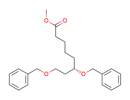 Molecular Structure of 116315-79-8 (Octanoic acid, 6,8-bis(phenylmethoxy)-, methyl ester, (S)-)