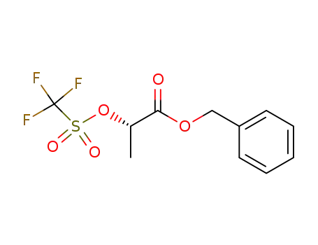 Molecular Structure of 93836-48-7 (Propanoic acid, 2-[[(trifluoromethyl)sulfonyl]oxy]-, phenylmethyl ester,
(S)-)