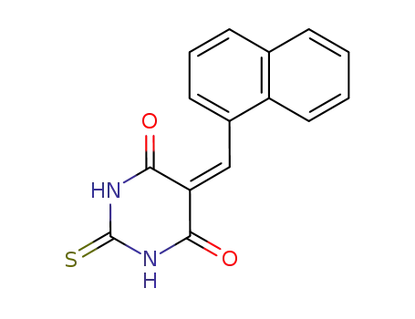Molecular Structure of 143034-06-4 (4,6(1H,5H)-Pyrimidinedione,
dihydro-5-(1-naphthalenylmethylene)-2-thioxo-)
