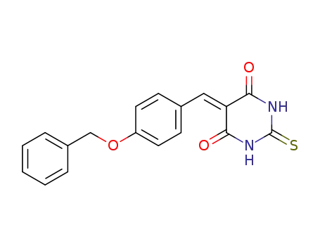 Molecular Structure of 143034-05-3 (4,6(1H,5H)-Pyrimidinedione,
dihydro-5-[[4-(phenylmethoxy)phenyl]methylene]-2-thioxo-)