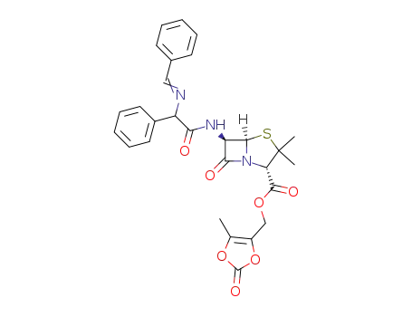 (2S,5R,6R)-3,3-Dimethyl-7-oxo-6-(2-phenyl-2-{[1-phenyl-meth-(E)-ylidene]-amino}-acetylamino)-4-thia-1-aza-bicyclo[3.2.0]heptane-2-carboxylic acid 5-methyl-2-oxo-[1,3]dioxol-4-ylmethyl ester