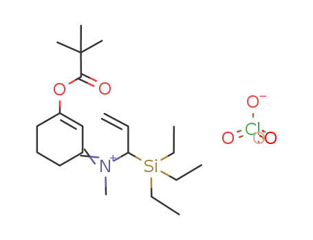 [3-(2,2-Dimethyl-propionyloxy)-cyclohex-2-en-(Z)-ylidene]-methyl-(1-triethylsilanyl-allyl)-ammonium; perchlorate