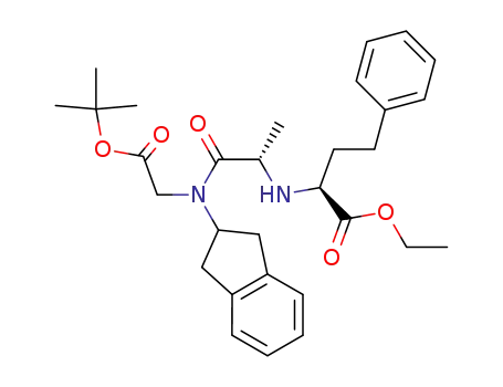 Molecular Structure of 83435-61-4 ((S)-2-[(S)-1-[N-[(tert-Butoxycarbonyl)methyl]-N-(indan-2-yl)aminocarbonyl]ethylamino]-4-phenylbutyric acid ethyl ester)
