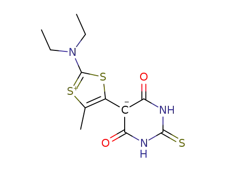 5-<2-(Diethylamino)-5-methyl-1,3-dithiol-4-ylio>hexahydro-4,6-dioxo-2-thioxo-5-pyrimidinid