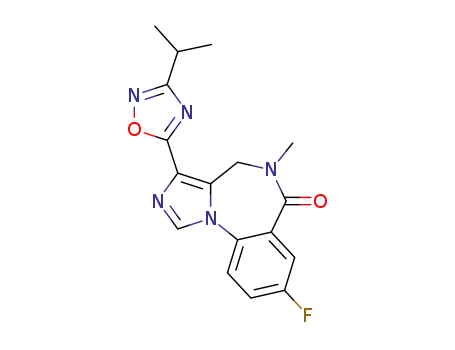 8-Fluoro-3-(3-isopropyl-[1,2,4]oxadiazol-5-yl)-5-methyl-4,5-dihydro-2,5,10b-triaza-benzo[e]azulen-6-one