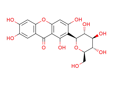 Molecular Structure of 4773-96-0 (9H-Xanthen-9-one, 2-b-D-glucopyranosyl-1,3,6,7-tetrahydroxy-)