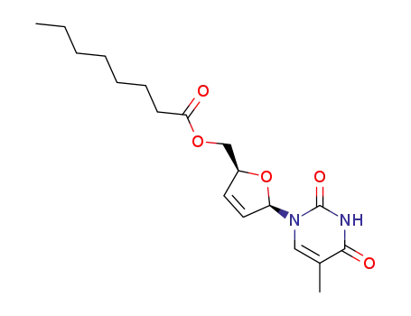Octanoic acid (2S,5R)-5-(5-methyl-2,4-dioxo-3,4-dihydro-2H-pyrimidin-1-yl)-2,5-dihydro-furan-2-ylmethyl ester