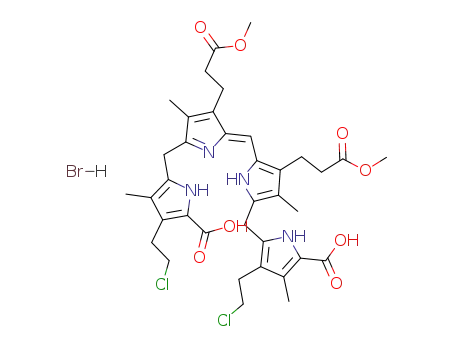 3,18-bis-(2-chloroethyl)-8,12-bis-(2-methoxycarbonylethyl)-2,7,13,17-tetramethyl-b-bilene-1,19-dicarboxylic acid hydrobromide