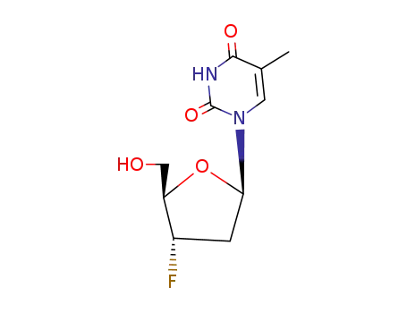 Molecular Structure of 25526-93-6 (3'-Deoxy-3'-fluorothymidine)