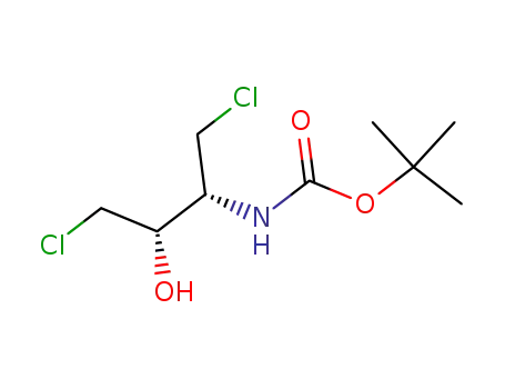 2(R)-((tert-butyloxycarbonyl)amino)-1,4-dichloro-3(S)-hydroxybutane