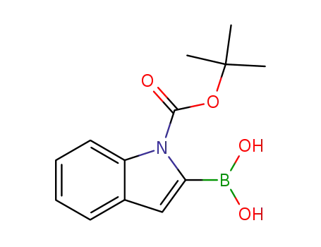 Molecular Structure of 213318-44-6 (N-Boc-indole-2-boronic acid)