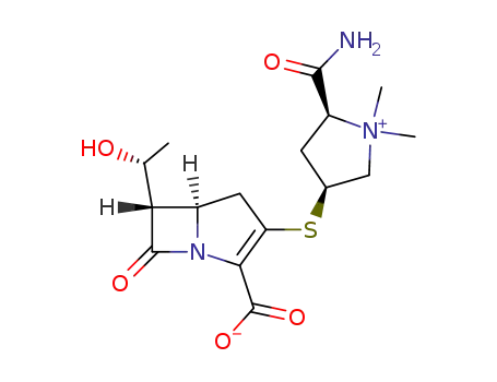 (5R,6S)-2-[(2S,4S)-2-carbamoyl-1,1-dimethylpyrrolidinio-4-ylthio]-6-[(R)-1-hydroxyethyl]-1-carbapen-2-em-3-carboxylate