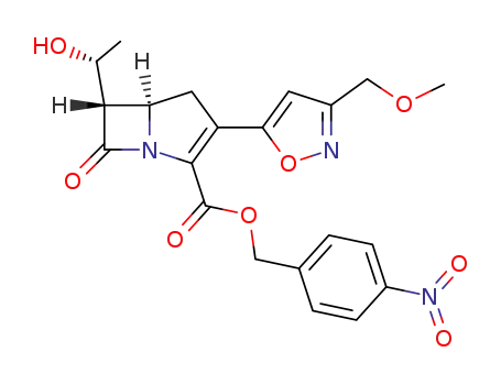 (5R,6S)-6-((R)-1-Hydroxy-ethyl)-3-(3-methoxymethyl-isoxazol-5-yl)-7-oxo-1-aza-bicyclo[3.2.0]hept-2-ene-2-carboxylic acid 4-nitro-benzyl ester