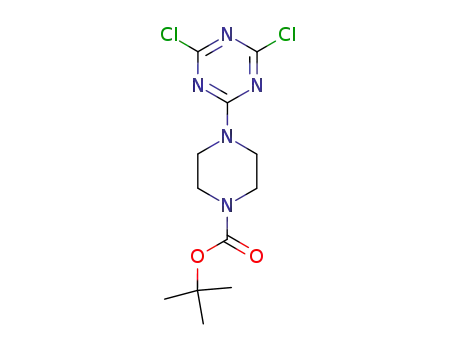Molecular Structure of 271592-49-5 (1-Piperazinecarboxylic acid, 4-(4,6-dichloro-1,3,5-triazin-2-yl)-,
1,1-dimethylethyl ester)