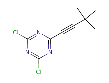 Molecular Structure of 112749-18-5 (1,3,5-Triazine, 2,4-dichloro-6-(3,3-dimethyl-1-butynyl)-)