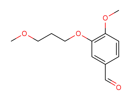 Molecular Structure of 172900-75-3 (Benzaldehyde, 4-methoxy-3-(3-methoxypropoxy)-)