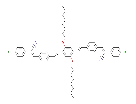 (2Z)-2-(4-chlorophenyl)-3-{4-[(E)-2-{4-[(E)-2-{4-[(Z)-2-(4-chlorophenyl)-2-cyanoethenyl]phenyl}ethenyl]-2,5-bis(octyloxy)phenyl}ethenyl]phenyl}-2-propenenitrile