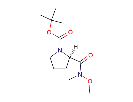 Molecular Structure of 288086-98-6 ((R)-1-Boc-2-[Methoxy(Methyl)carbaMoyl]pyrrolidine)