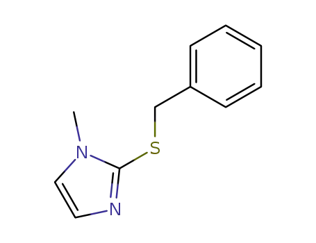 Molecular Structure of 63348-55-0 (1H-Imidazole, 1-methyl-2-[(phenylmethyl)thio]-)