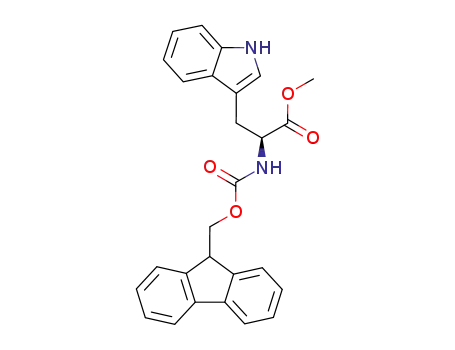 Molecular Structure of 147960-24-5 (L-Tryptophan, N-[(9H-fluoren-9-ylmethoxy)carbonyl]-, methyl ester)