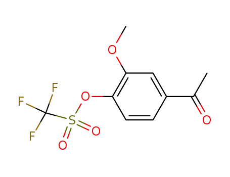 Molecular Structure of 149105-13-5 (Methanesulfonic acid, trifluoro-, 4-acetyl-2-methoxyphenyl ester)